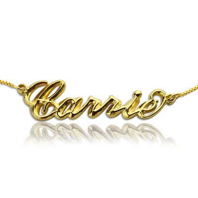 personalisierte 3D Carrie Namenskette 18ct Gold Plating