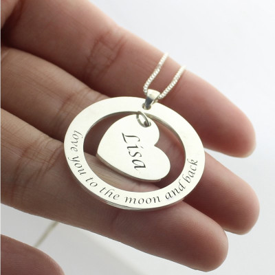 Benutzerdefinierte Versprechen Halskette mit NamePhrase Sterling Silber