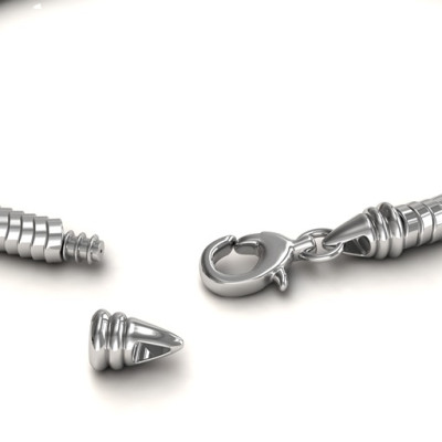 personalisierte silberne Schlange Armband