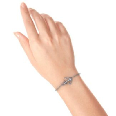 Anker Armband mit drei Steinen personalisiert