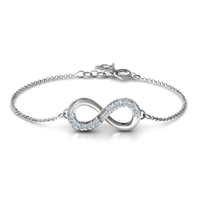 Sterling Silber Birthstone Accent Infinity Armband