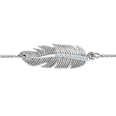 Sterling Silber Feder mit Accent Stone Armband