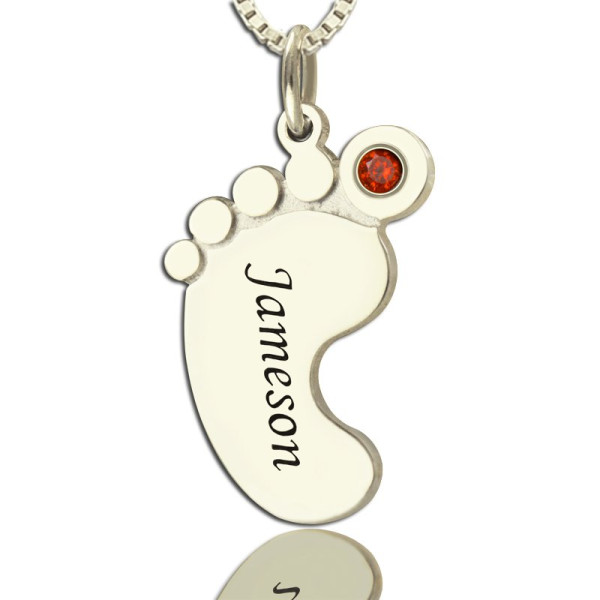 personalisierte Mütter Baby Fuß Halskette mit birthstoneName