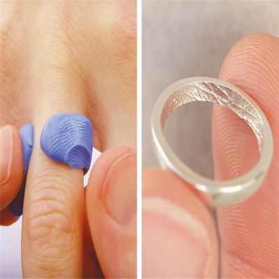 Sterling Silber Bespoke Fingerabdruck Ring