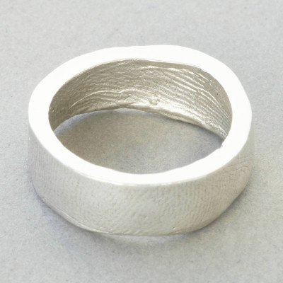 Sterling Silber Bespoke Fingerabdruck Ring