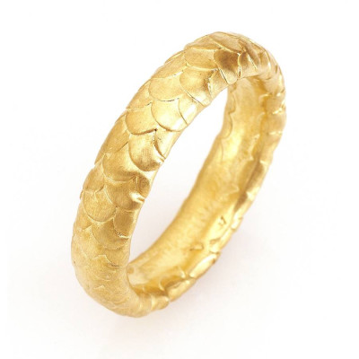 Herren Fisch Skala Muster Hochzeit Ring in 18 karätigem Gold