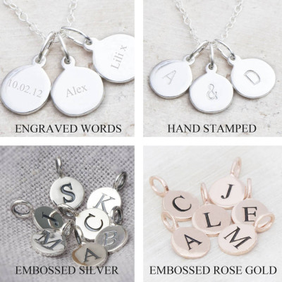 Hand Stamped Silber personifizierte Charme Halskette