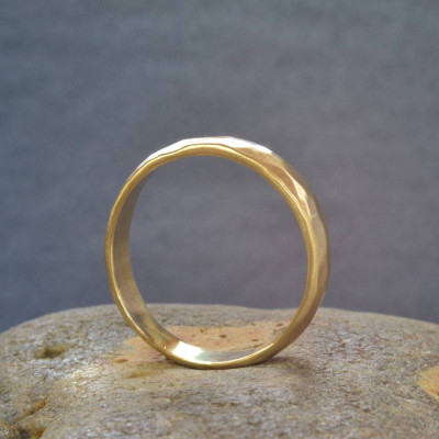 18ctGold Handmade Hammered Wedding Ring