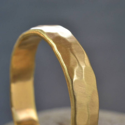 18ctGold Handmade Hammered Wedding Ring