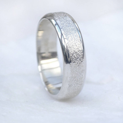 Mens Silber Ring mit Concrete Texture