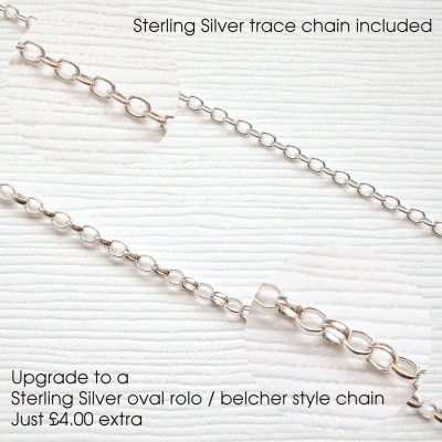 Mens Klassische Sterling Silber Monogramm Halskette