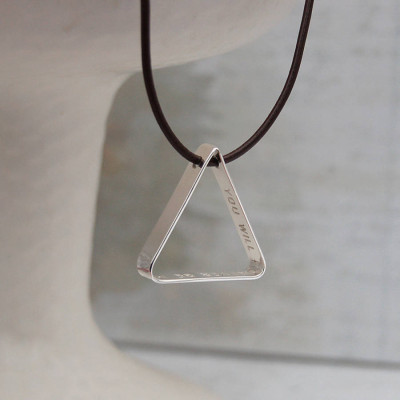 Mens Secret Message Silber Dreieck Halskette