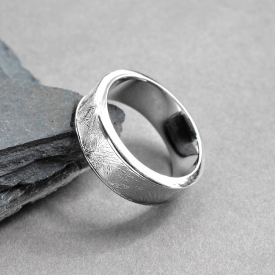 Meteorite Intarsien Silber Ring