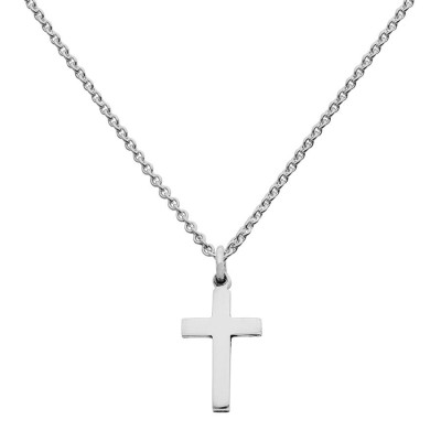 Mini Silver Cross Charm Halskette