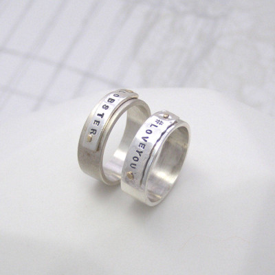personalisierte Silber und Gold Rivet Ringe