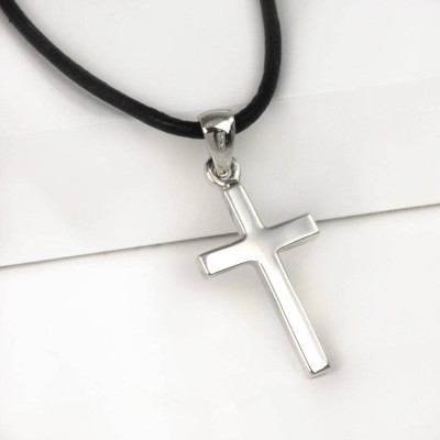 personalisierte Silber Kreuz Halskette