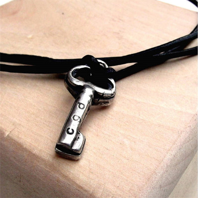 personalisierte Silber Schlüssel Halskette