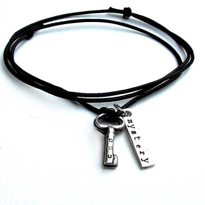 personalisierte Silber Schlüssel Halskette