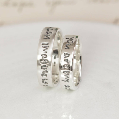 personalisierte Silber Script Ring