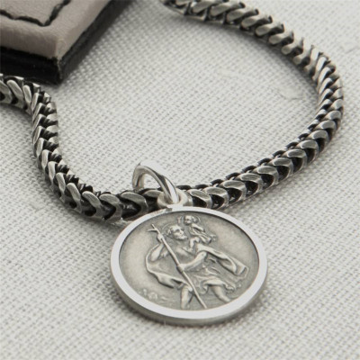 personalisierte Silber St Christopher Charm