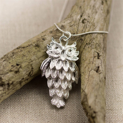 Silber Wise Owl Anhänger
