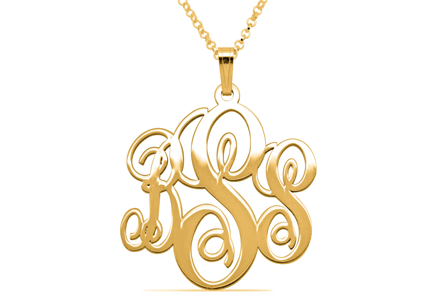 Gold Monogramm Halskette 24 Karat | Personalisierter Echtgold Schmuck