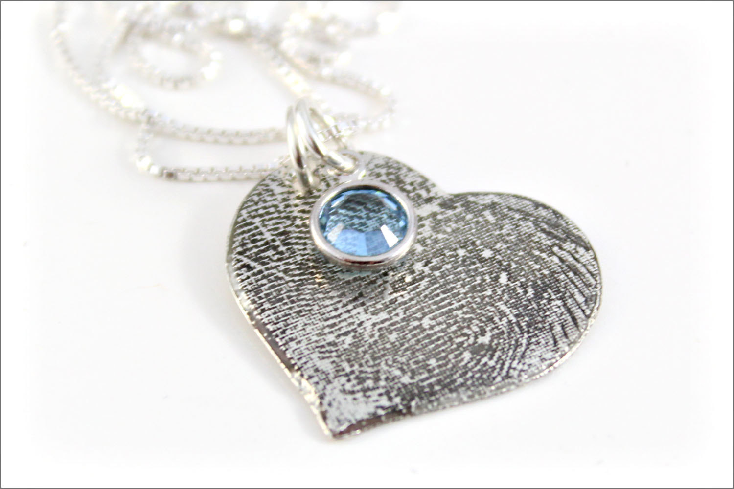 Personalisierte Fingerabdruck Herz Halskette | Doppeldruck - Daumen Druck Schmuck - Geschenke f&uuml;r Ehefrau