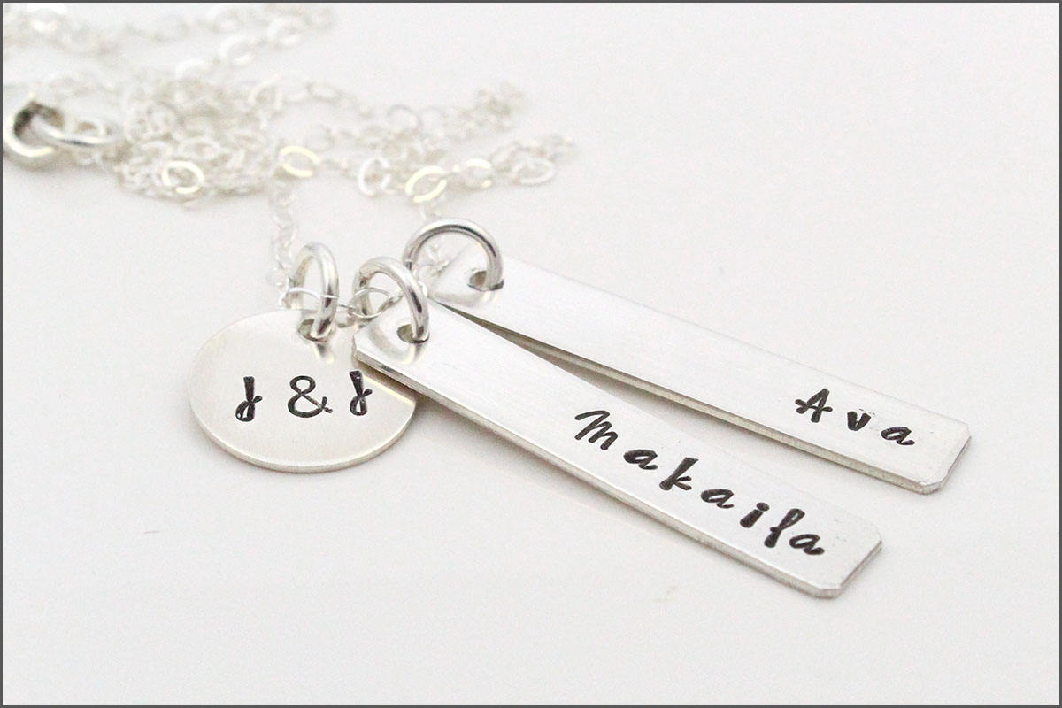 Personalisierte Mutter Schmuck | Namenskette aus Sterlingsilber - Ros&eacute;gold - Nu Gold - Ehemann - Ehefrau - Initialen - Zwei Namenskette - beste Geschenke f&uuml;r Ehefrau