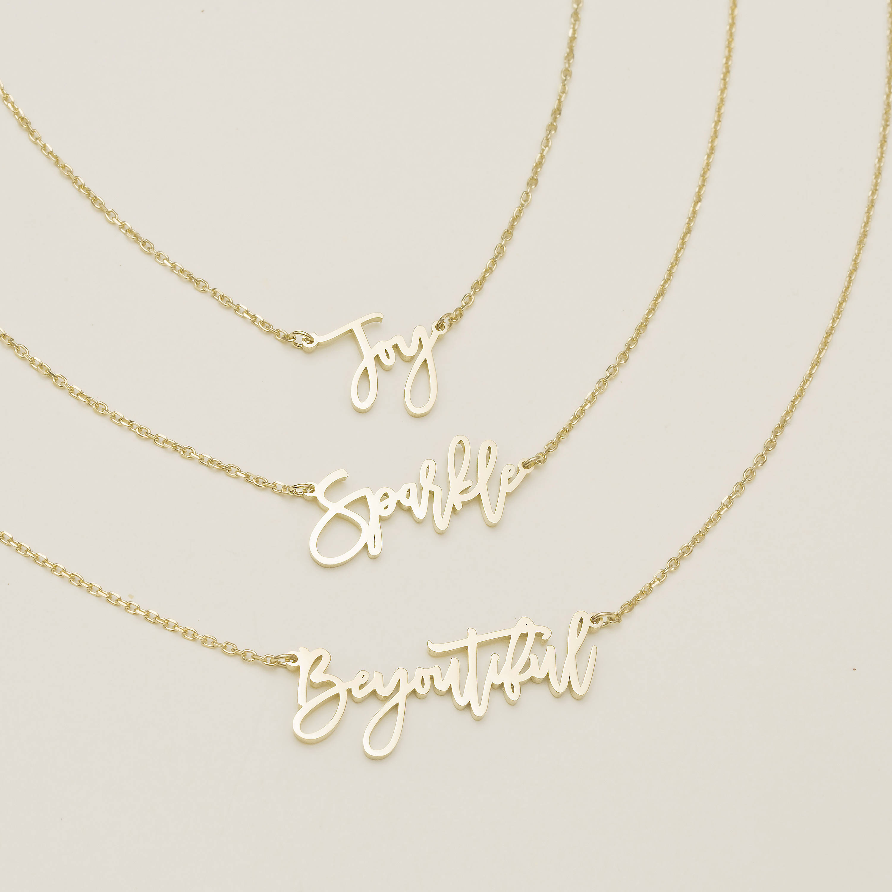 Personalisierte FEARLESS Halskette - Minimalistischer Name Schmuck - Motivations Schmuck - PN02F146