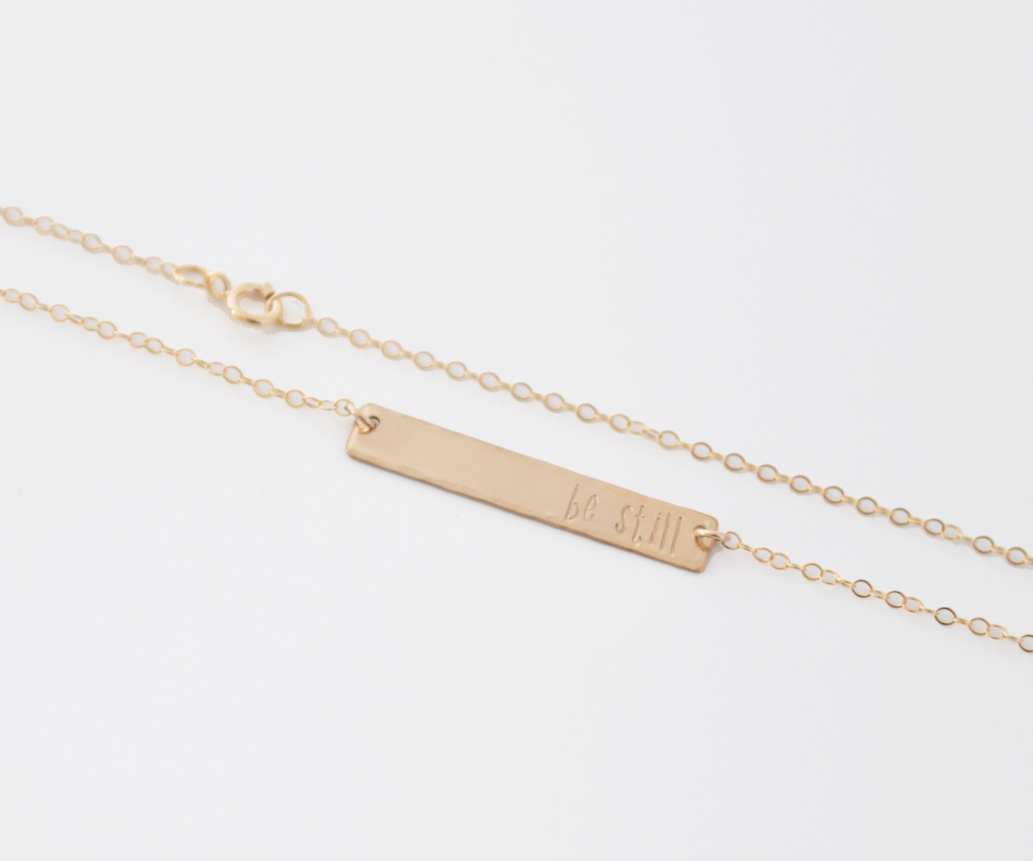 Personalisierte Gold Mantra Halskette mit Zitat - Seien Sie Inspiriert - Handgefertigt
