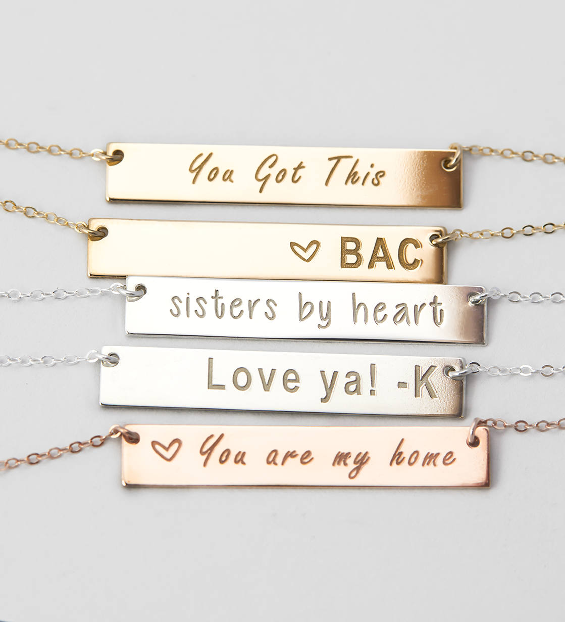 Personalisierte Goldmonogramm Bar Halskette - Namensschild - Gestaltet - Gro&szlig;e Goldbarren - Sterling Silber - Brautjungfern Geschenk