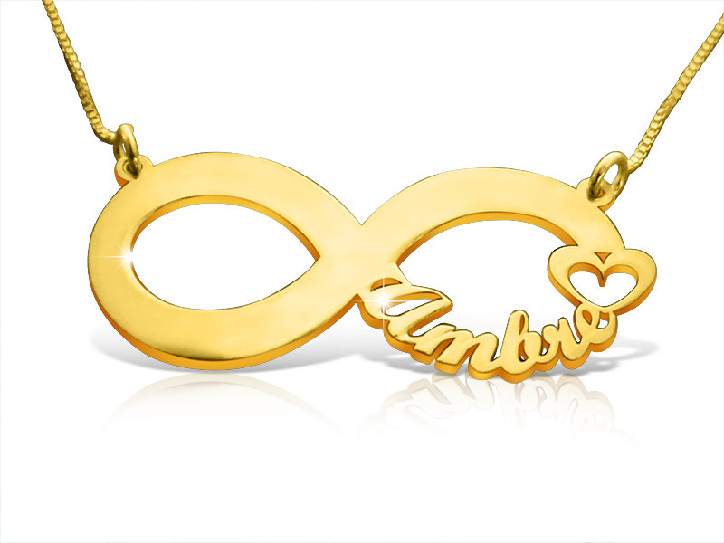 Infinity Halskette mit Anh&auml;nger - Personalisierte Namenskette f&uuml;r Mama - Geschenkidee