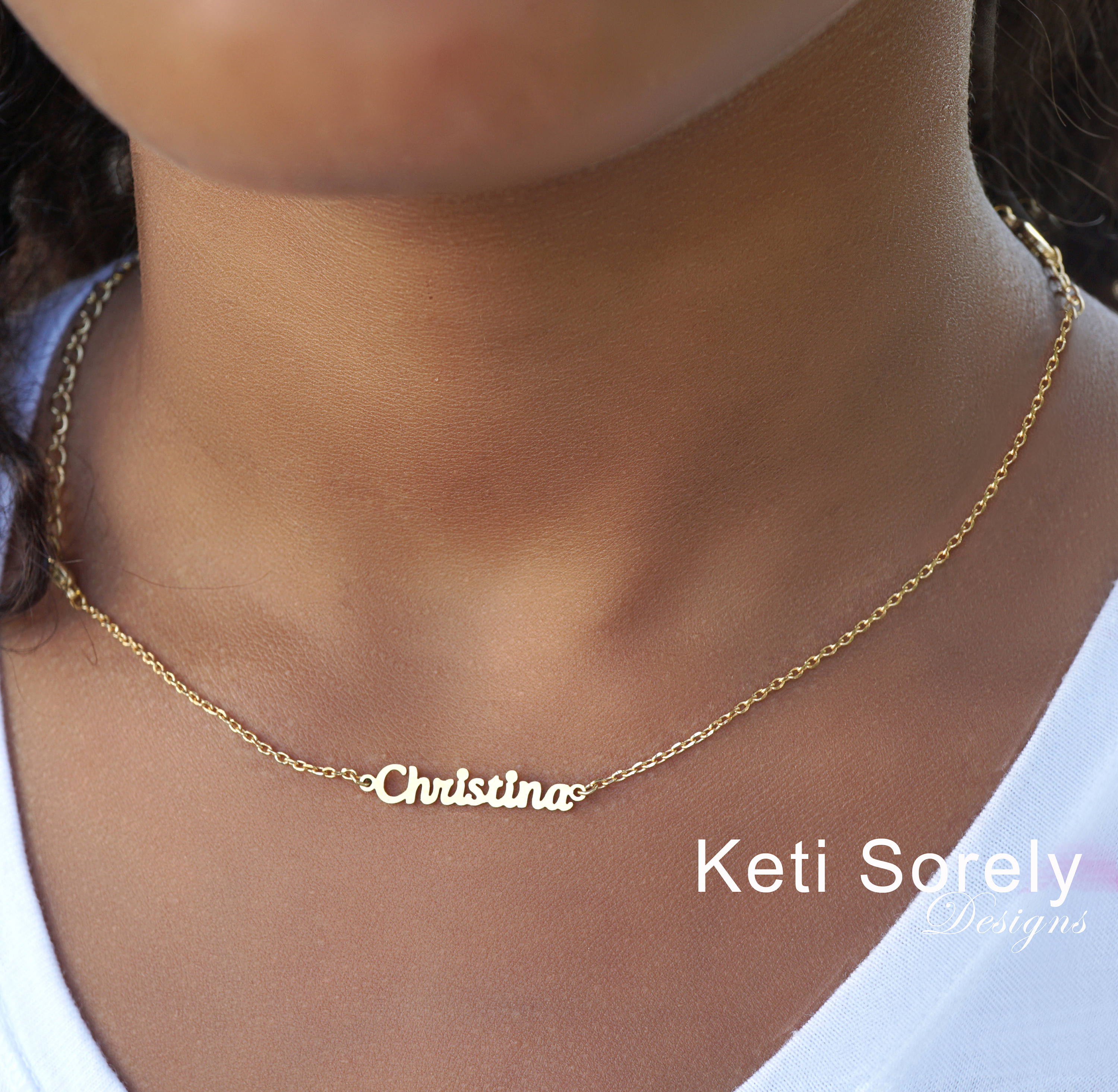 Personalisierte Kinder Namenskette aus Sterling Silber - Namensschild Halskette mit Kind Name - 14K Gold Filled - Solid Gold