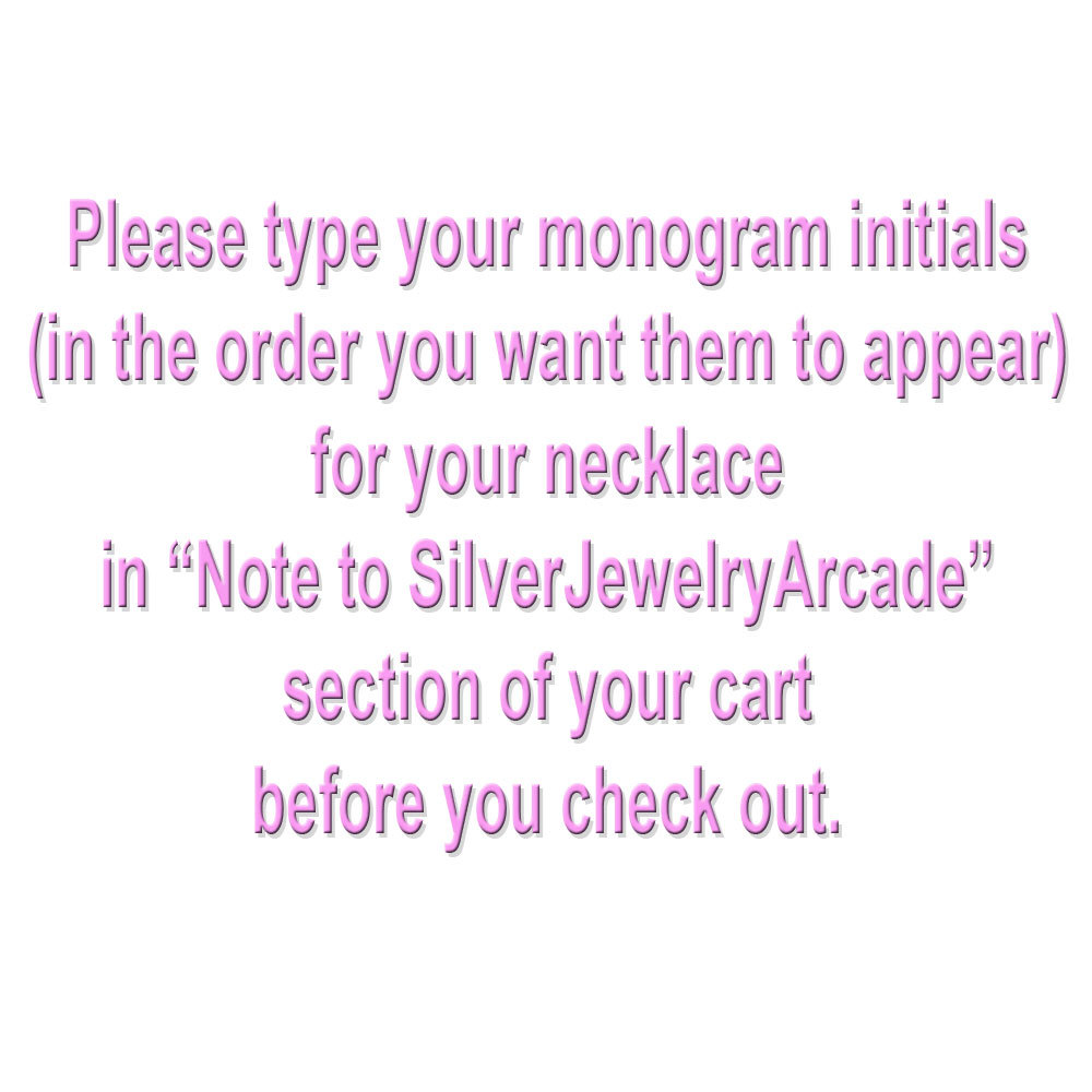 Personalisierte Monogramm Halskette aus Sterling Silber - Made in USA - 1 bis 25 Zoll