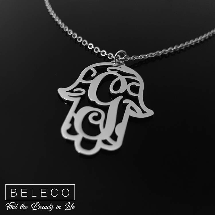 Personalisierte Monogramm Halskette in Gold und Silber - Anf&auml;ngliche Halskette mit Monogramm Anh&auml;nger - Monogramm Schmuck