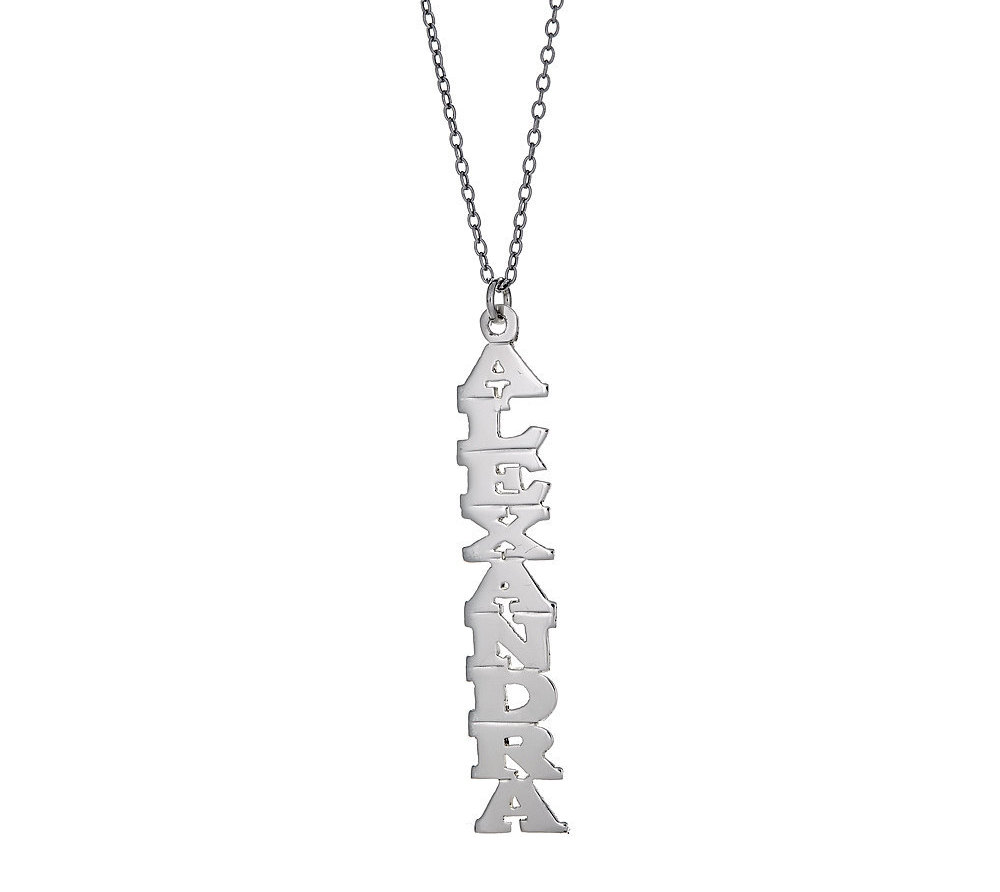 Personalisierte .925 Sterling Silber Vertikale Druck Bezeichnungsschild mit Kette - 3 Gramm - MADE IN USA - Hochwertiges Schmuckst&uuml;ck