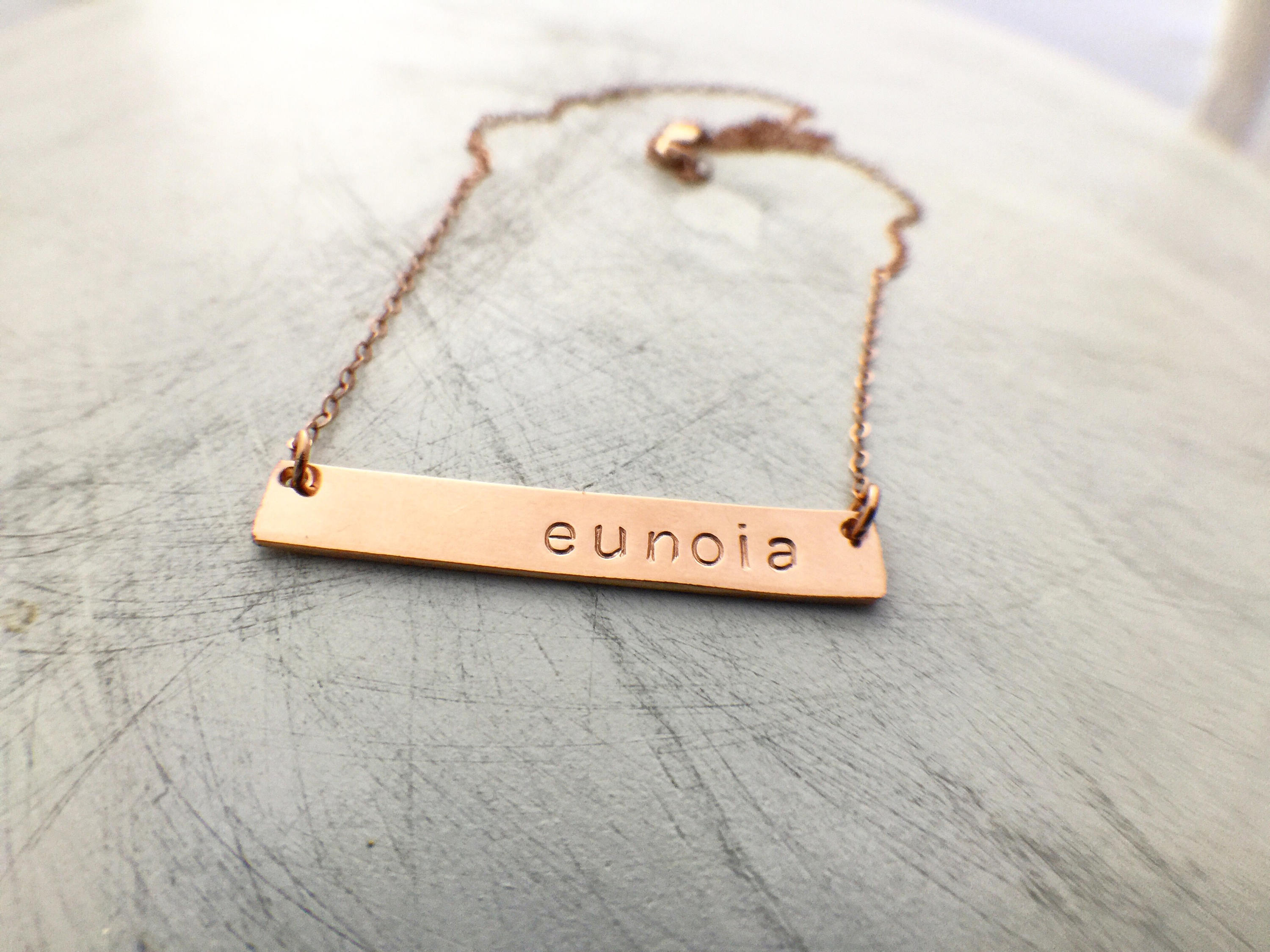 Rose Gold Halskette Damen Minimalistisch | Elegante Bar Kette 925 Silber