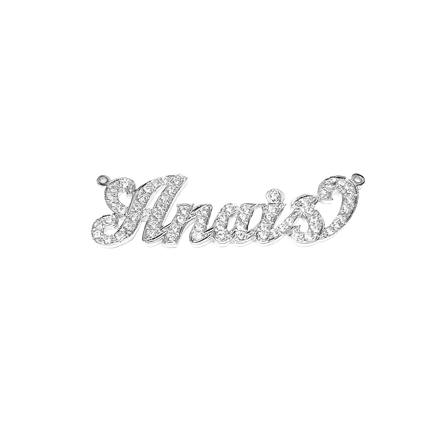 Personalisierte SNP23d Silber Diamant Namenskette f&uuml;r stilvolles und zeitloses Aussehen