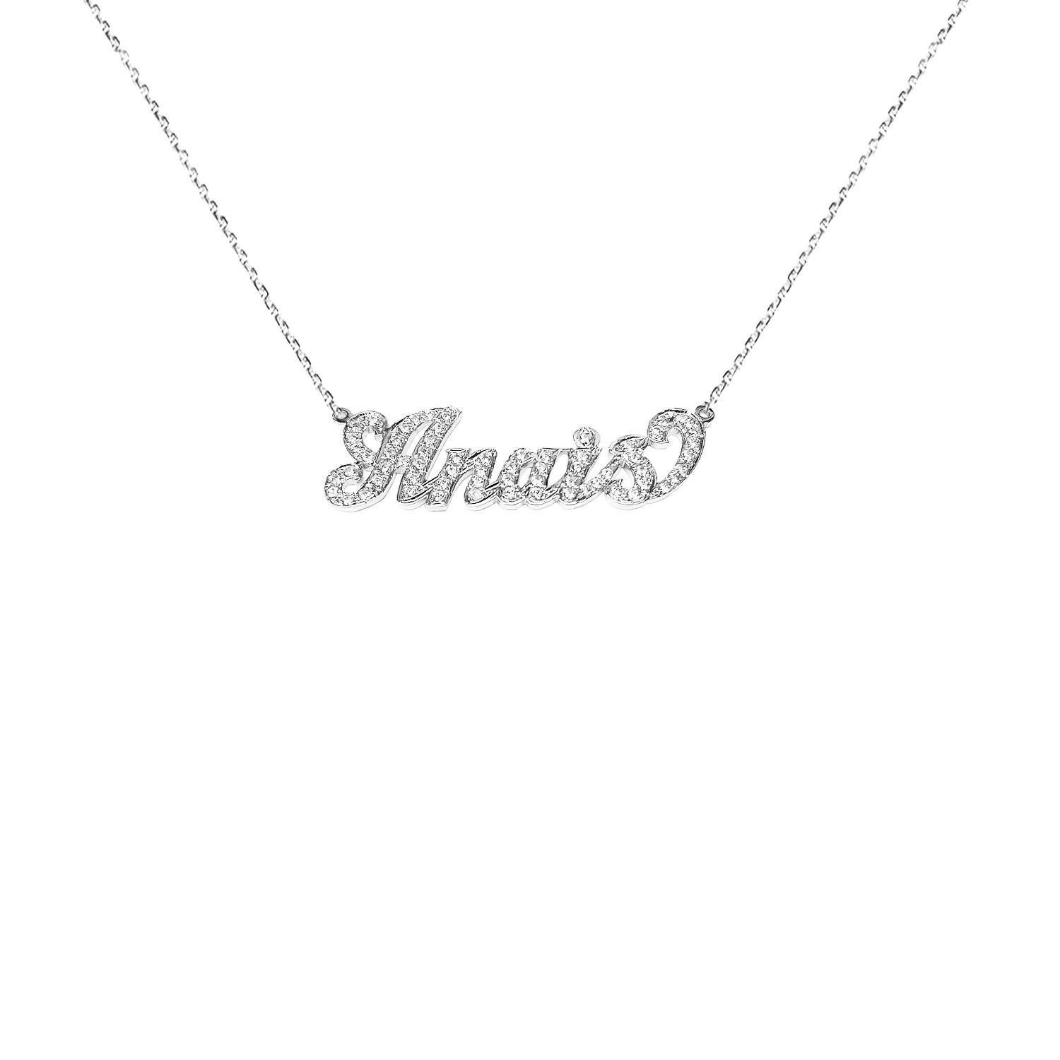 Personalisierte SNP23d Silber Diamant Namenskette f&uuml;r stilvolles und zeitloses Aussehen