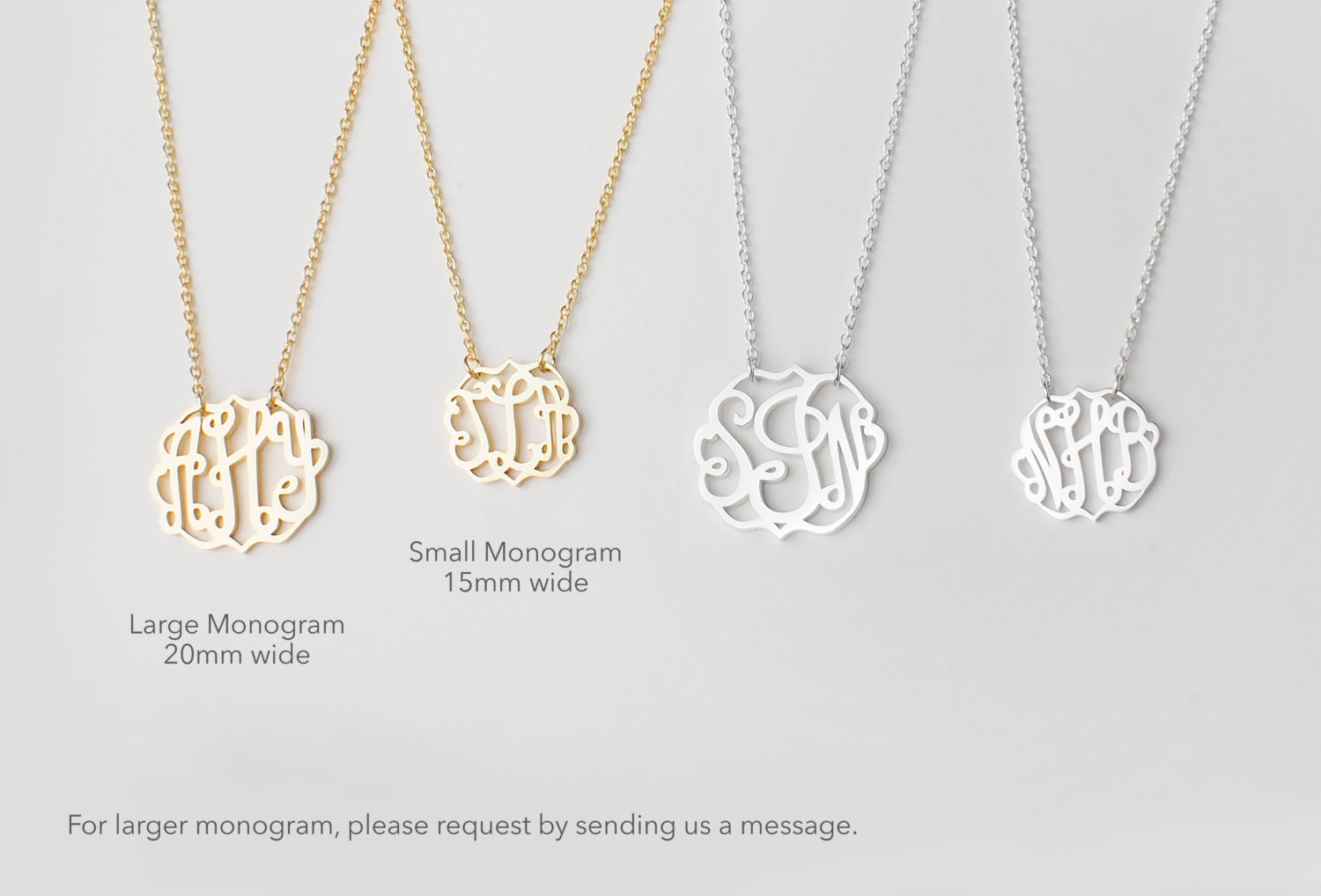 Monogramm Halskette Personalisiert - Initialen Schmuck f&uuml;r Brautjungfern