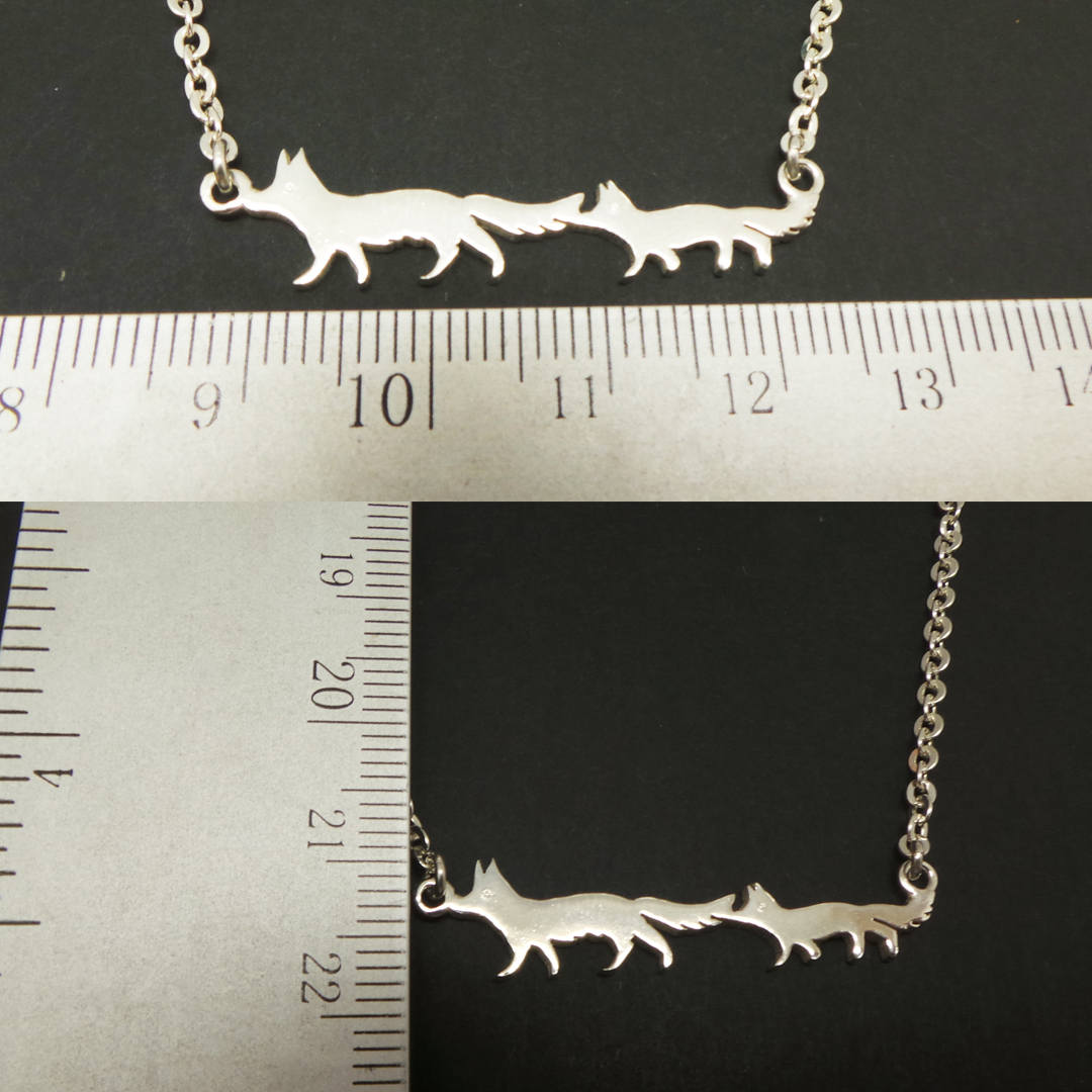 Silber Mutter und Kind Fuchs Halskette | Fuchs Schmuck | Wolf Halskette | W&ouml;lfe | Geschenk f&uuml;r Wolfliebhaber | Geschenk f&uuml;r sie | Weihnachtsgeschenk | Werwolf