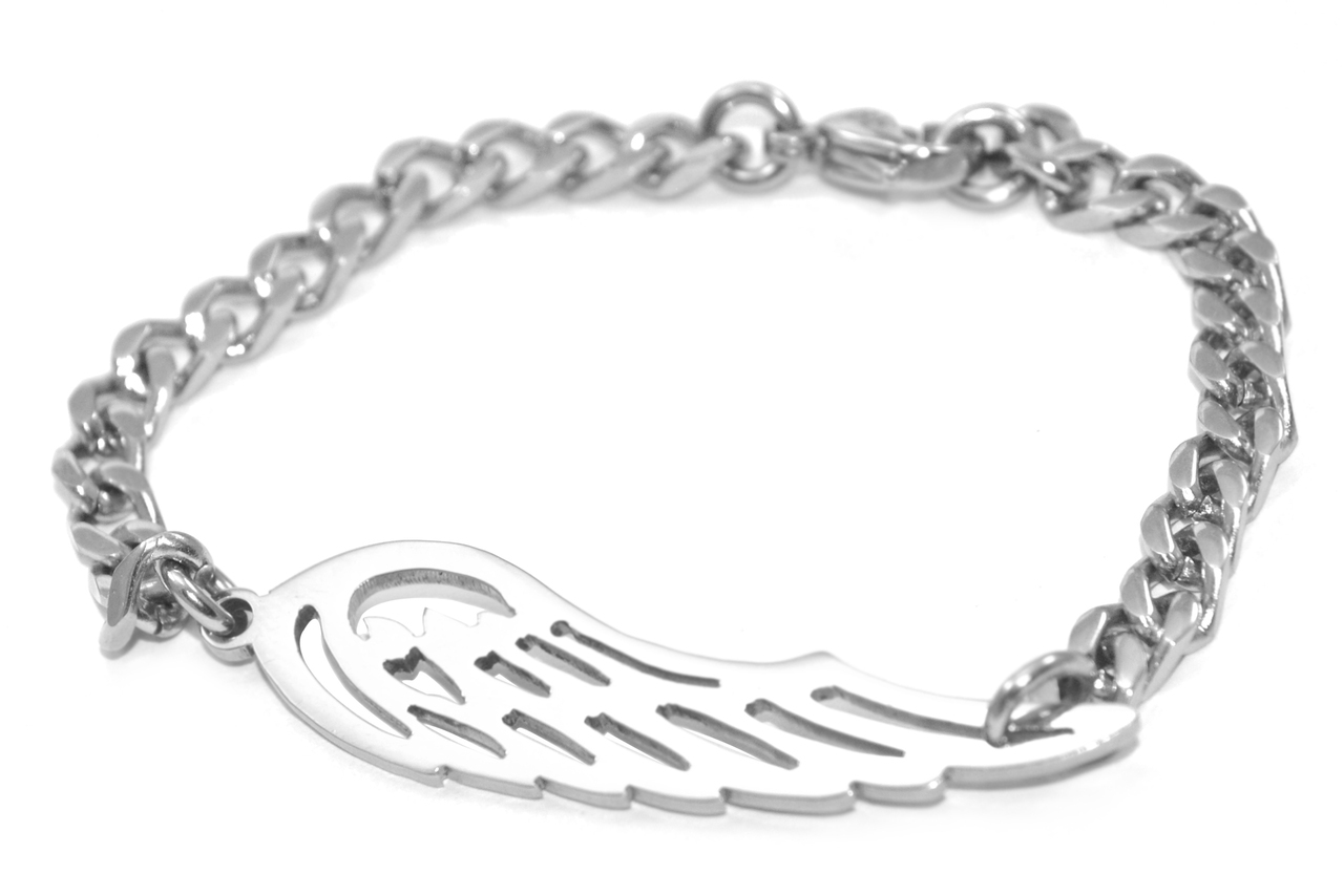 Personalisiertes Engel Fl&uuml;gel Armband aus Silber - Individuell gestaltbar