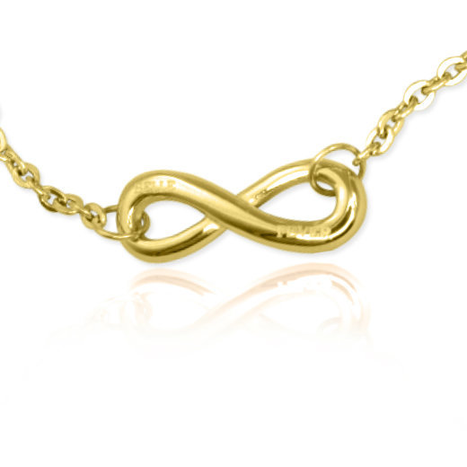 Personalisiertes ClassicInfinity Armband Fu&szlig;kettchen aus 18 Karat vergoldetem Gold