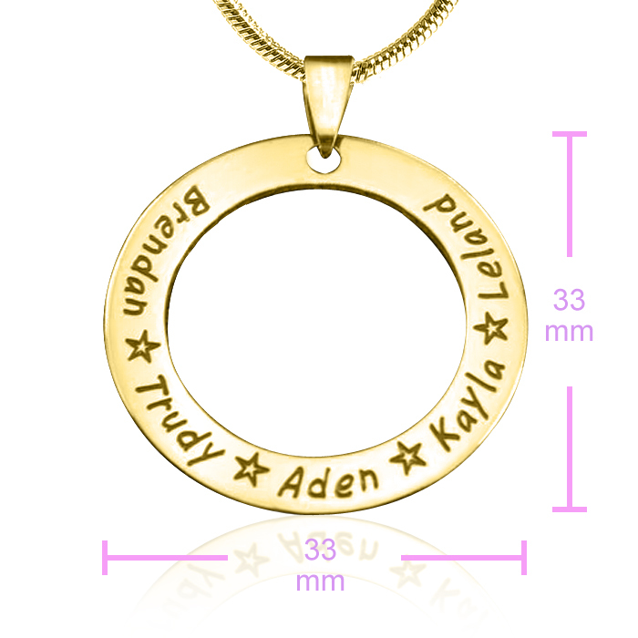 Personalisierte Circle of Trust Halskette aus 18-kar&auml;tigem vergoldetem Gold