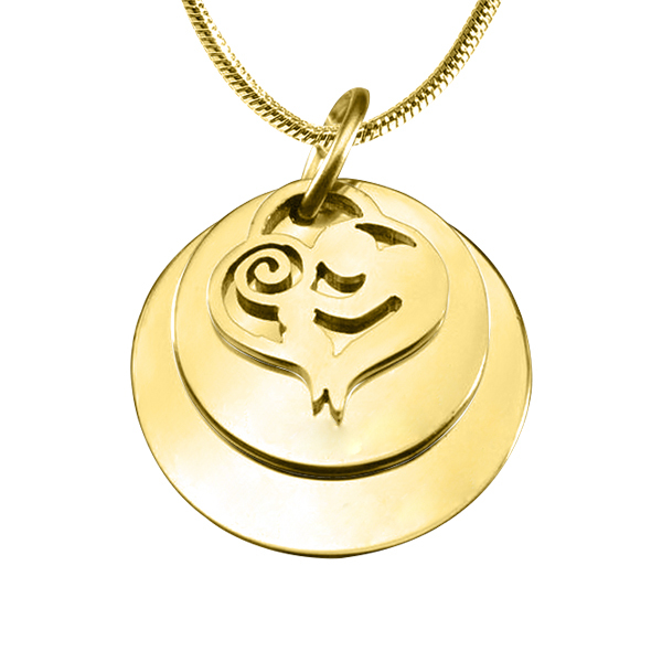 Personalisierte Mutter Disc Doppel Halskette aus 18 Karat vergoldetem Material