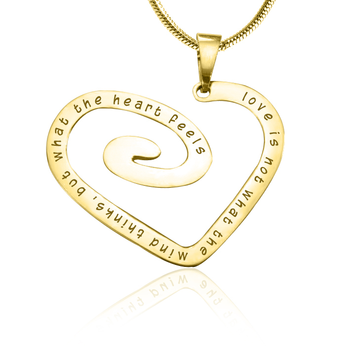Personifizierte Liebes Herz Halskette aus 18 kar&auml;tigem Gold &uuml;berzogen - Limited Edition