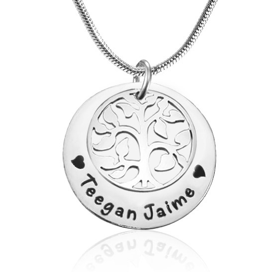 Personalisierte My Family Tree Anh&auml;nger aus Sterling Silber - Einzelner Disc