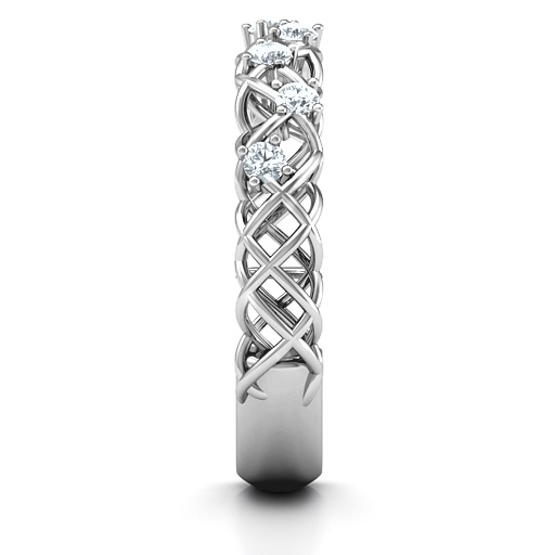 Gewebte Steine Love Ring mit simuliertem Smaragd - Hochwertiger Schmuck