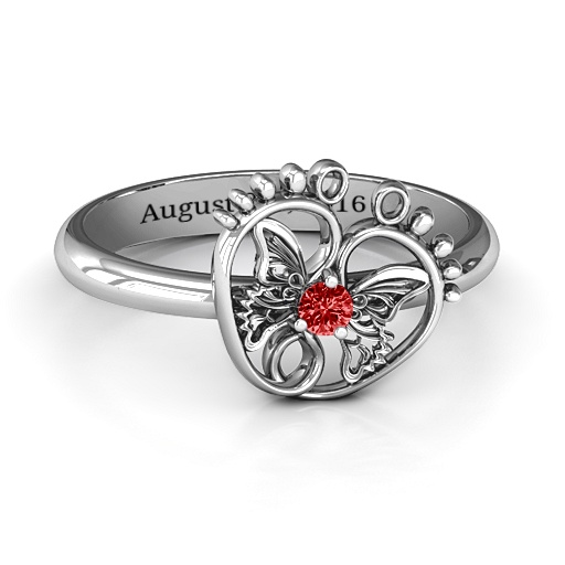 Schmetterlings Baby Fu&szlig; Ring - Hochwertiger Schmuck f&uuml;r Babys