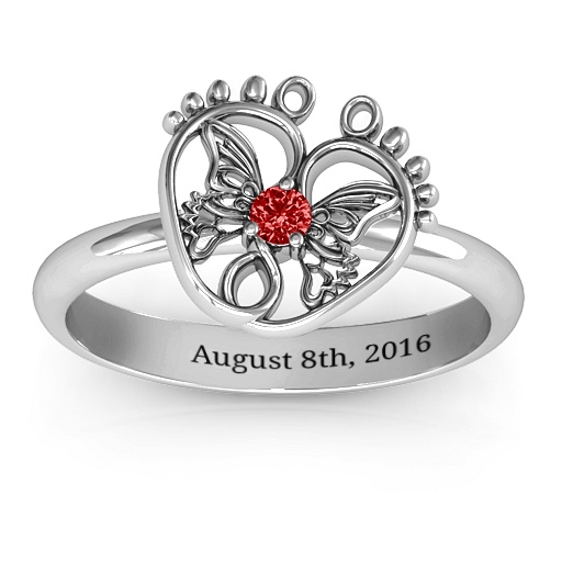 Schmetterlings Baby Fu&szlig; Ring - Hochwertiger Schmuck f&uuml;r Babys